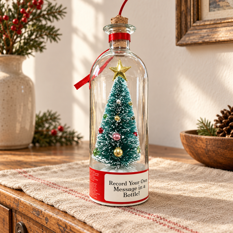 GatherVoice Blue recording Christmas tree bottle