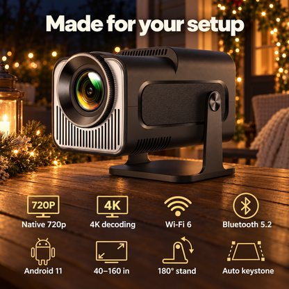 HollyBeam projector features and connectivity