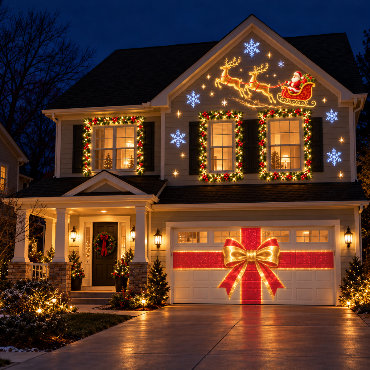 House 1 Colonial — AFTER — AI-generated decorative projection concept, not measured product results